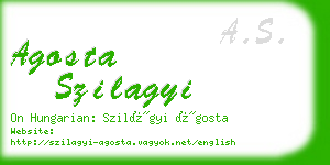 agosta szilagyi business card